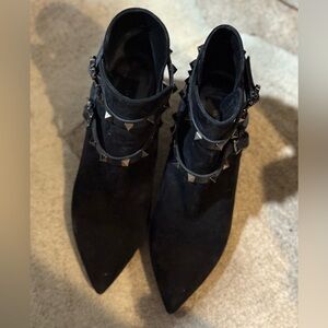Valentino Elegant Black Suede Shoes